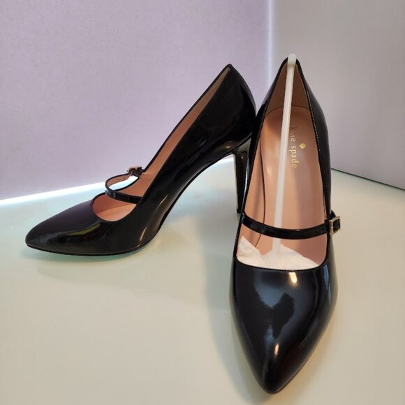 Kate Spade New York black leather pump Mary Janes - Picture 3 of 8